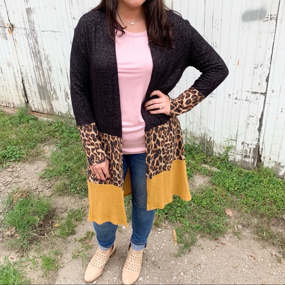 Black Marled Leopard Mustard Duster - Picture 2 of 7